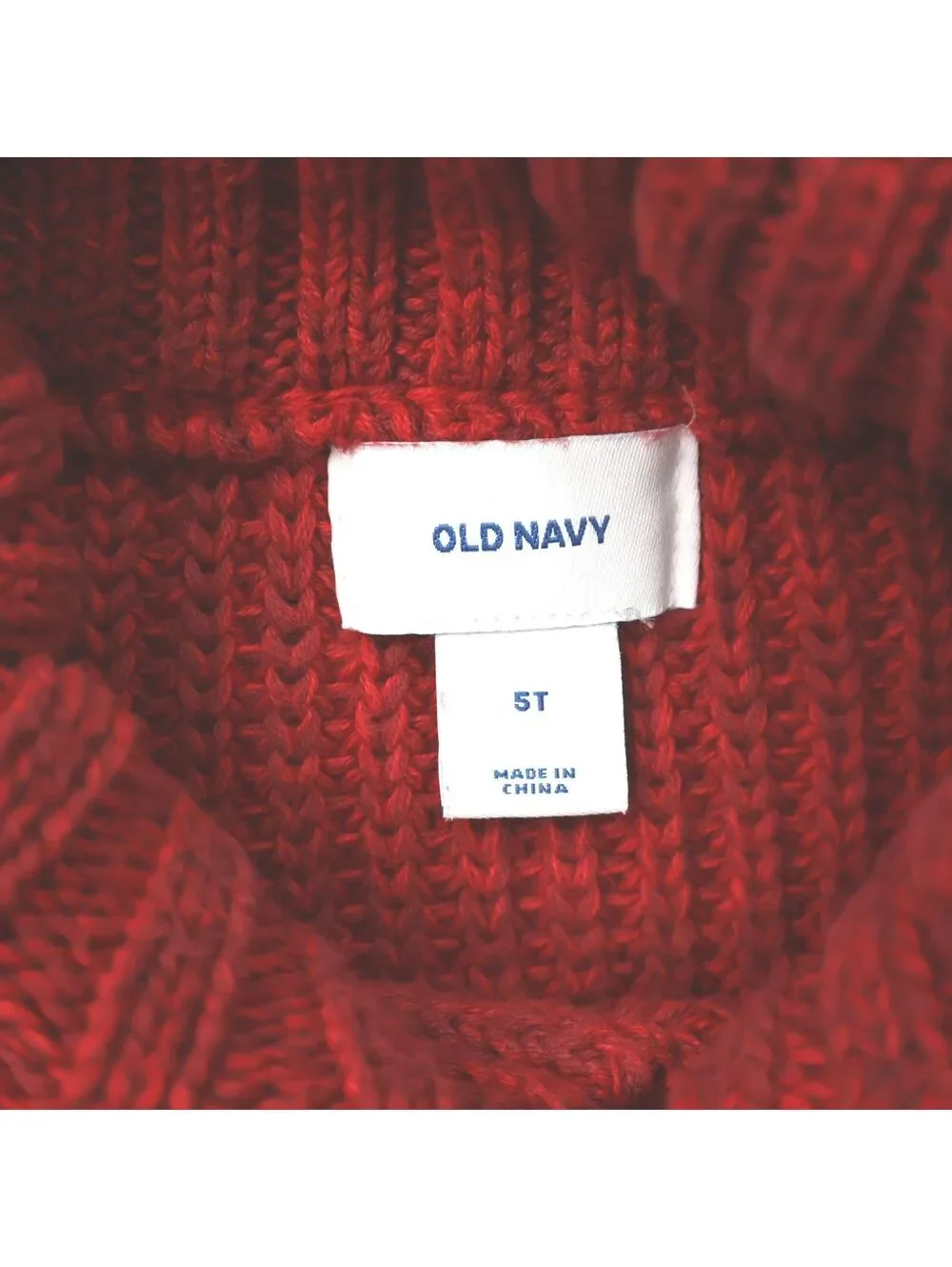 Old Navy Red Knit Sweater with Button Collar, Size 5T